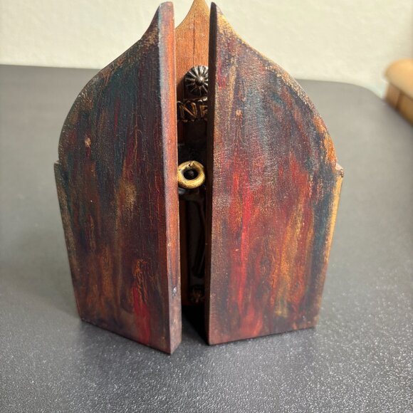 Vintage Wood and Metal Primitive Crucifix handmade Barquisimeto Venezuela - Picture 4 of 7